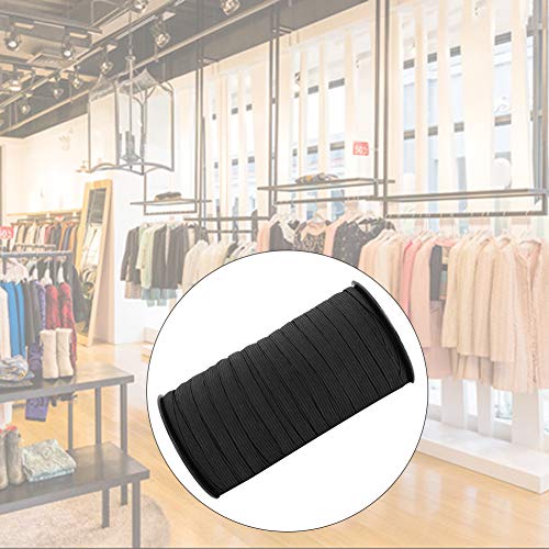 8mm 100 -Yard -Elastizitätsbandnähte Accessoire Flach Gestricktes Elastizier für Kleidung für Kleidung DIY Elastizitätsblocktuch DIY Accessoirastelastic Accessoireflat Elasticflat Dehnung (BLACK) von aqxreight