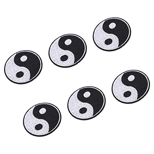 Baumwollmaterial: The Yin Yang 6pcs Yin Yang Patch Tai Muster DIY -Kleidung Patches Individuation Baumwollnähte für Hemdpakete Hut Brieftasche und Erhöhen die Mode Ihr Yang von aqxreight