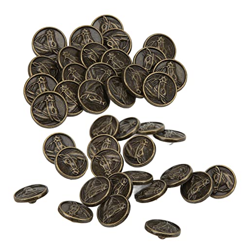 Buttonsgold Buttonsantique, Aber Knöpfe DIY Antike Bronze Runde Gravierte Pferdkopf Zinklegierung Taste Dekoration Schöne Erfahrung der Knöpfe. Hochwertige Schaltflächen Eine Farbe von aqxreight