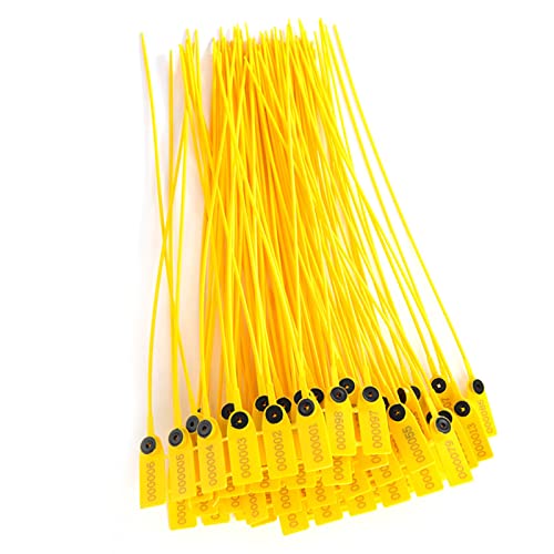 Hochwertiges PP-Material, Stahlblech, Säure-Base-Korrosionsbeständigkeit, 40 Cm Gelbes Kunststoff-Sicherheitssiegel, 100 Stück mit Nummer, für für Versand, Logistik, Lager, Hochwertiges PP-Material, Stahlblech, Säure-Base-Korrosionsbeständigkeit, 40 Cm Gelbes Kunststoff-Sicherheitssiegel, 100 Stück mit Nummer, für für Versand, Logistik, Lager, von aqxreight
