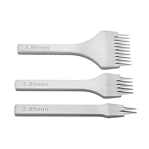 PU -Prong Tool Prong PU Hole Le White Steel 2/5/10 PU Prong Tool Set Schnürstich -Meißel Set für Lederhandwerk und von PU -Gebäude hergestellt. (Abstand 2,7 mm) (Abstand 3,0 mm) (Abstand 3,38 mm) von aqxreight