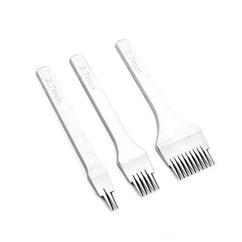 PU -Prong Tool Prong PU Hole Le White Steel 2/5/10 PU Prong Tool Set Schnürstich -Meißel Set für Lederhandwerk und von PU -Gebäude hergestellt. (Abstand 2,7 mm) von aqxreight