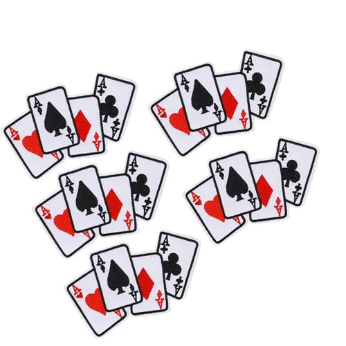 Poker Patchiron auf PatchPlayin 5pcs Poker Ace Kleidung Patch Eisen auf Spielkarten Applikat DIY T -Shirt Stoff Aufkleber Wie Unser Patch Poker -Bügeleisen auf Textilien Kleidung von aqxreight
