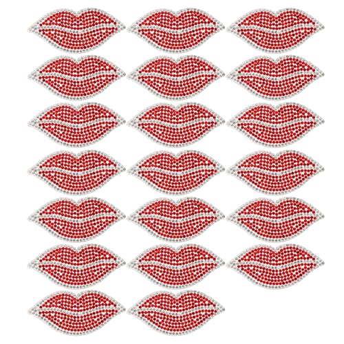 Rote Lippenversteigerin -Versteuelung LIP CR 20pcs Rote Lippen - Verheißungskleidung Dekoration DIY Accessoires Lippenvergustonin Tal Hot DiamondDiy Strasssteine von aqxreight
