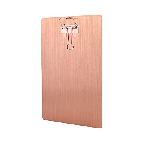 Zwischenablage Suspensible Rost Proof Weast Probess Scratch Eisen Metall -Zeichenbrettordner Zum Schreiben von Paintinggold ClipboardClip Boardmetal CL und Mehr Textur Sein (Roségold) von aqxreight