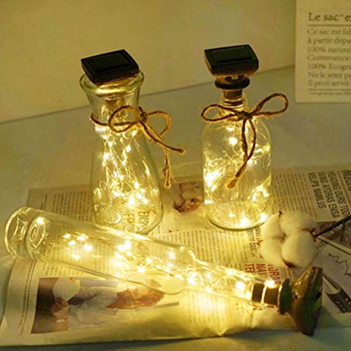 aqxreight 1/6 Stcs Solar -Power -Flasche Korkschnur Licht 20 LED Fairy String Light (9#42) von aqxreight