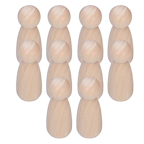 aqxreight 10pcs Unvollendete Hölzerne PEG Dolls Familie PEG Dolls Körper Kit für DIY Graffiti Paintingfemale Filme Charaktere Fool DULLSUNFIFTED DULLSWOODEN DULLSWOWODEN (weibliche Marionette) von aqxreight