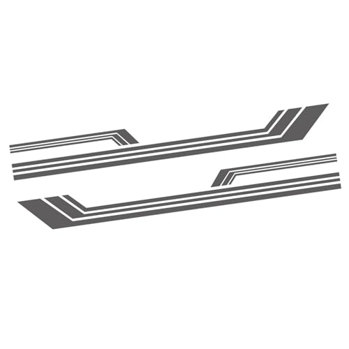 aqxreight 2 PCs Seitenaufkleber Streifen Auto Body Racing Sportdeschüsse Körperfensterabziehbilder für Wohnmobile, LKW Dekorieren Auto Ihr GR -Seitenaufkleber Stripelong Stinerv Stripesauto (GREY) von aqxreight