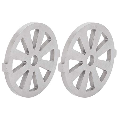 aqxreight 2pcs Fleischschleife 304 Edelstahl -Schnittplatte 7 Mm/0,3in ID für 5#/B Fleischschleife Ingwer Dose Mea Blademat Mühle Platemincer (7 mm Innenlochdurchmesser fächerförmiges) von aqxreight