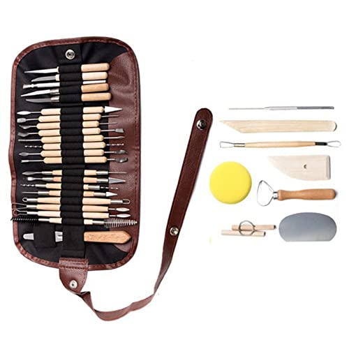 aqxreight 30 -pcs Bildhauerwerkzeug Potterie Ton Doppelend mit Holzgriff Keramikschnitzerset Kit für aqxreight 30 -pcs Bildhauerwerkzeug Potterie Ton Doppelend mit Holzgriff Keramikschnitzerset Kit für von aqxreight
