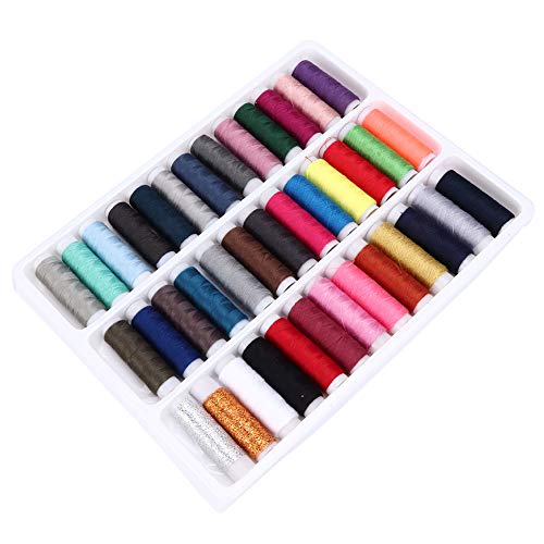 aqxreight 39pcs Polyester -Nähfaden für Maschine und Handnähte - Verschiedene Farben für die Stoffverarbeitung von aqxreight