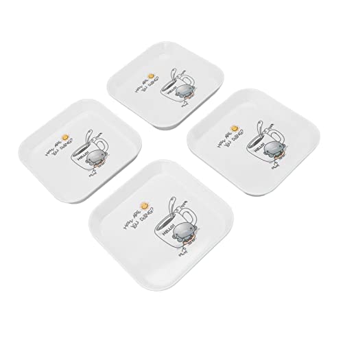 aqxreight 4-teilige, Vielseitige Melamin-Snackteller für Desserts-Früchte und das Servieren zu Hause oder Zum Essen (Kaffeefarbe) von aqxreight