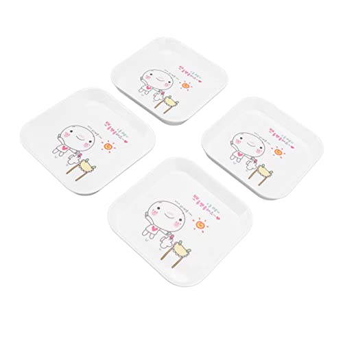 aqxreight 4-teilige, Vielseitige Melamin-Snackteller für Desserts-Früchte und das Servieren zu Hause oder Zum Essen (Kleidung trocknen) von aqxreight
