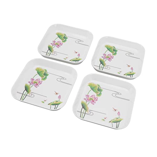 aqxreight 4-teilige, Vielseitige Melamin-Snackteller für Desserts-Früchte und das Servieren zu Hause oder Zum Essen (Stil 2) von aqxreight