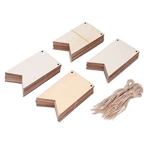aqxreight 48pcs Unvollendete Hängende Holzschilder Pappel Sperrholz Leere Holzplaque mit Seilen Für Pyrographie Malerei Schreiben Holz Dies Sie Ihr F Hängende Holz Signunfinesied Hanging Wood von aqxreight