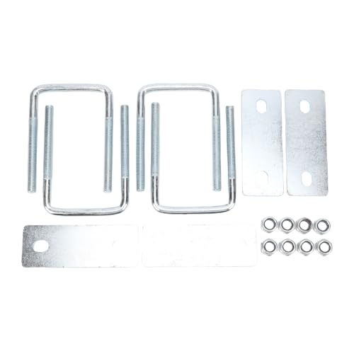 aqxreight 4pcs Quadrat U-Bolzen 5 X 3,23 Zoll Verzinkter Stahlblattfeder-Klemm-Kit mit Muttern für Anhänger-LKW-Boot von aqxreight