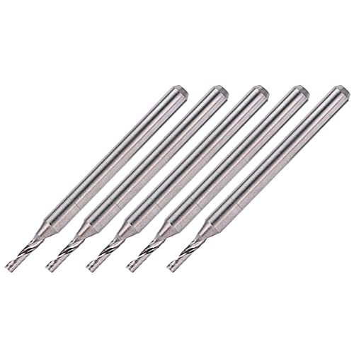 aqxreight 5-teiliger Wolfram-Stahl-Spiralrouter-Bit für Holzschnitzerei, 3,175 X 1,5 X 5 Mm, Fräser für Holzbearbeitung von aqxreight