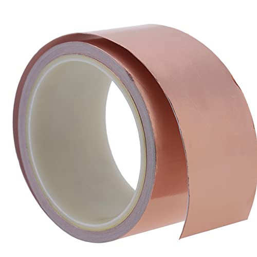 aqxreight 50 Mm * 10 M eine Seitenkupferfolie -Klebeband EMI -Abschirmung Einzelner Leitfähiger Kleber für Gitarre von aqxreight