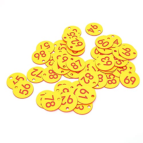 aqxreight 50pcs Rund Nummeriertes Bienenstock für Imkerei und Viehmanagement in Rot und Gelb aqxreight 50pcs Rund Nummeriertes Bienenstock für Imkerei und Viehmanagement in Rot und Gelb von aqxreight