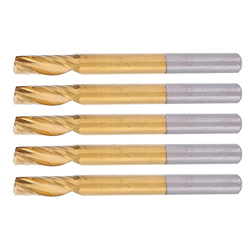 aqxreight 5pcs Spiralendmühlen Einflötenbeschichtung 4x12x45 Mm Hochgeschwindigkeitsstahlschneider von aqxreight