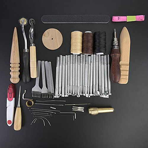 aqxreight Erkunden Sie Ihre Kreativität mit Dem 59pcs Leder -Werkzeug -Werkzeug Set Zum Stempeln und Schnitzenprojekten aqxreight Erkunden Sie Ihre Kreativität mit Dem 59pcs Leder -Werkzeug -Werkzeug Set Zum Stempeln und Schnitzenprojekten von aqxreight