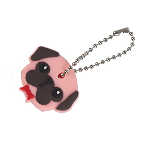 aqxreight Funky Hundetaste mit Red Bowtie für Einfache Schlüsselidentifikation und Unterhaltsamer Stil von aqxreight