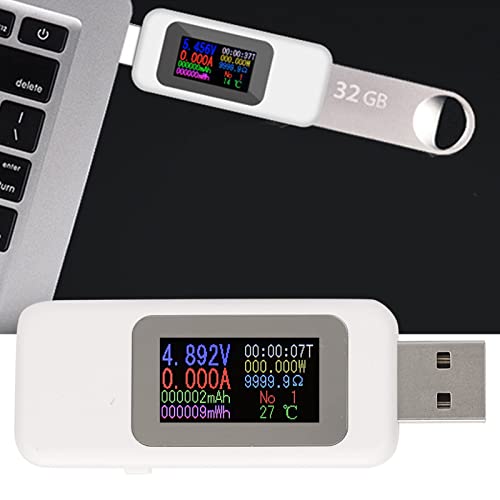 aqxreight LCD-Anzeige USB Tester Detektor Digital Voltmeter Amperemeterspannung Messgerät DC4-30V () USB-auf HAS- und mit 3 CAN-Speicher-Mess (WHITE) von aqxreight