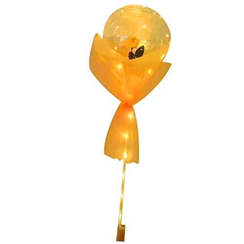 aqxreight Luminöser Ballon Rosenstrauß Transparentes Bouquet Valentinstag Geschenke mit Gaze Pappplattzuhl (Sekt) von aqxreight