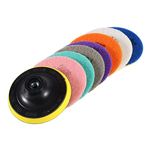 aqxreight Polierpads, EIN Satz Diamond Wet Dry Polishing Pads Scheibe für Granit Marmor Betonstein 4 Zoll von aqxreight