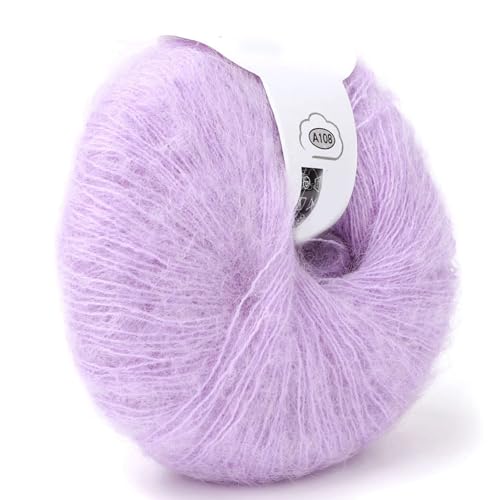 aqxreight Weiches Mohair -Strickgarn -Set Luxuriöse Angora Wolle in 12 Farben für Ihre Handwerksbedürfnisse (16 Schneegrün) von aqxreight