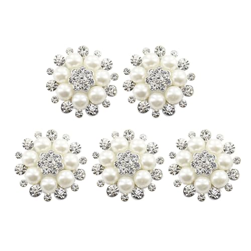 5 Stück Blumenknöpfe Strass Knöpfe Künstliche Perlen Knopf für Schmuckherstellung Kleidung Tasche Schuhe Hochzeitskleid 5 Stück Blumenknöpfe Strass Knöpfe Künstliche Perlen Knopf für Schmuckherstellung Kleidung Tasche Schuhe Hochzeitskleid von arenmi