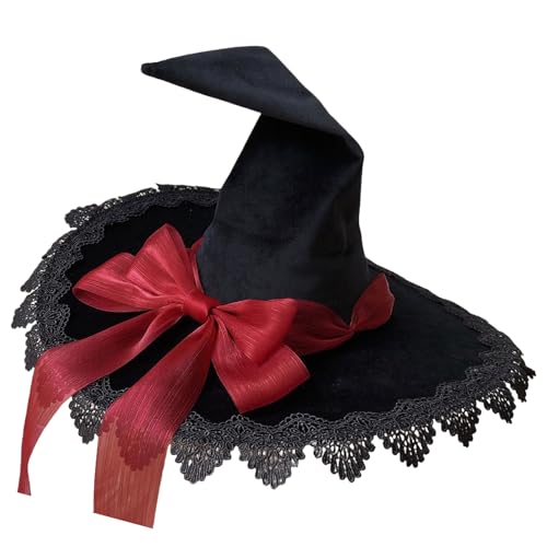 Lolitas Hexenhut Zauberer Cosplay Hut Verstellbare Schleifen Hut Handgemachte Spitzen Hut für Cosplay und Mottopartys Lolitas Hexenhut Zauberer Cosplay Hut Verstellbare Schleifen Hut Handgemachte Spitzen Hut für Cosplay und Mottopartys von arenmi
