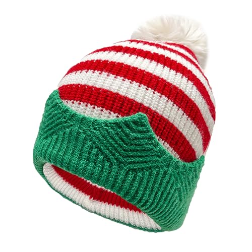 Warme Weihnachtsmannmütze, dick, gestrickt, gestrickt, gestreift, Mützen für Weihnachtsfeiern, Cosplay-Zubehör Warme Weihnachtsmannmütze, dick, gestrickt, gestrickt, gestreift, Mützen für Weihnachtsfeiern, Cosplay-Zubehör von arenmi