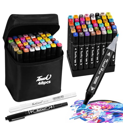 48 Farben Alcohol Marker, Doppelspitze Alkohol Stifte Set, Marker Stifte, 2 Sekunde Schnell Trocknende Art Filzstifte, Filzstifte für Erwachsene, Graffiti Stifte für Manga, Design, Malerei, Zeichnung 48 Farben Alcohol Marker, Doppelspitze Alkohol Stifte Set, Marker Stifte, 2 Sekunde Schnell Trocknende Art Filzstifte, Filzstifte für Erwachsene, Graffiti Stifte für Manga, Design, Malerei, Zeichnung von ariel-gxr