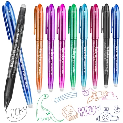 8 Farben Radierbarer Kugelschreiber, Tintenroller Radierbar, 0,5mm Löschbare Gelstifte für Studenten, Büro, Geschenke Bürobedarf von ariel-gxr