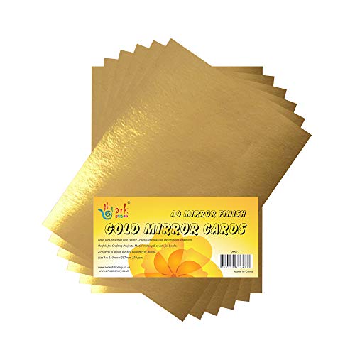 arkCRAFT Gold - [PK-20] A4 250 g/m² Silber Schimmernde, spiegelnde Spiegelkarte von arkCRAFT