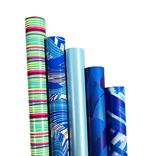 arkamii Rolle Geschenkpapier 5 Rollen 2m x 70cm Marine Geburtstagsgeschenk des blauen Mannes (R2) von arkamii