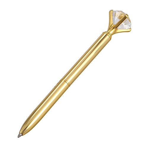 arlote Kawaii Kugelschreiber Kugelschreiber mit grossen Diamant schwarz Nachfuellstift Mode Schule Buerobedarf,golden von arlote