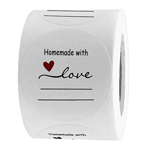 arlote Selbstgemacht mit Liebe Aufkleber mit zum Schreiben Runder GeschenkanhäNger, Geschenkaufkleber, Handgemachte Aufkleber 500 Etiketten Pro Rolle arlote Selbstgemacht mit Liebe Aufkleber mit zum Schreiben Runder GeschenkanhäNger, Geschenkaufkleber, Handgemachte Aufkleber 500 Etiketten Pro Rolle von arlote