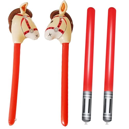 2-Pack aufblasbare Stick Pferd Ballons und 2-Pack Schwert Stick Ballons, aufblasbare Spielzeug, Pferderennen Spiel Requisiten für Pferd Thema Geburtstag Party Dekoration Halloween Kostüm Fancy Kleid 2-Pack aufblasbare Stick Pferd Ballons und 2-Pack Schwert Stick Ballons, aufblasbare Spielzeug, Pferderennen Spiel Requisiten für Pferd Thema Geburtstag Party Dekoration Halloween Kostüm Fancy Kleid von arrderly