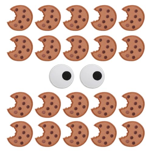 Keks-Aufnäher zum Aufbügeln, 22 Stück, Krümelmonster-Design, Stickerei-Stoffflicken für Kleidungsdekoration Keks-Aufnäher zum Aufbügeln, 22 Stück, Krümelmonster-Design, Stickerei-Stoffflicken für Kleidungsdekoration von arrderly