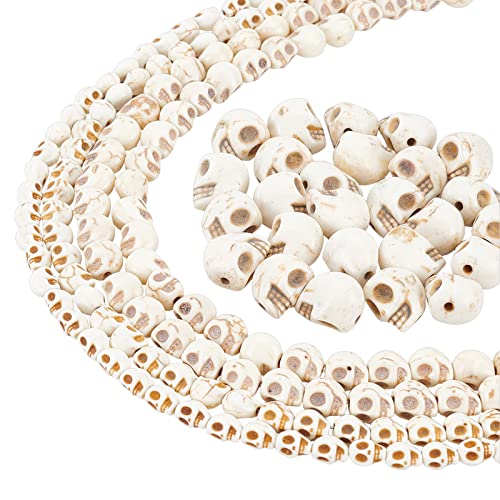 Arricraft Ca. 115 Stk. Totenkopf Perlen, 3 Styles Synthesis Türkis Perlen Spacer Stone Creamy White Perlen Für Schmuck DIY Craft Making von arricraft