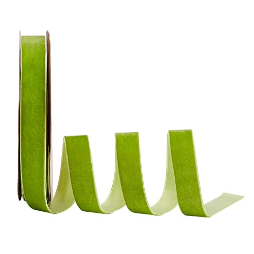 Arricraft Ca. 18m Grün Samtband, 2.5cm Breite Einseitige Rasen Farbband Dekorative Luftschlangen Für Haarspange Zubehör Hochzeitsdekoration Geschenkverpackung von arricraft
