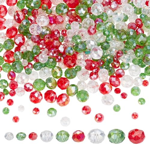 arricraft, Ca. 450 Stück Briolette-Kristallglasperlen Zur Schmuckherstellung, 3 Größen ab Farbe Facettierte Glasperlen Rondelle Edelsteinperlen Für Halskette Armbandherstellung Weihnachten arricraft, Ca. 450 Stück Briolette-Kristallglasperlen Zur Schmuckherstellung, 3 Größen ab Farbe Facettierte Glasperlen Rondelle Edelsteinperlen Für Halskette Armbandherstellung Weihnachten von arricraft