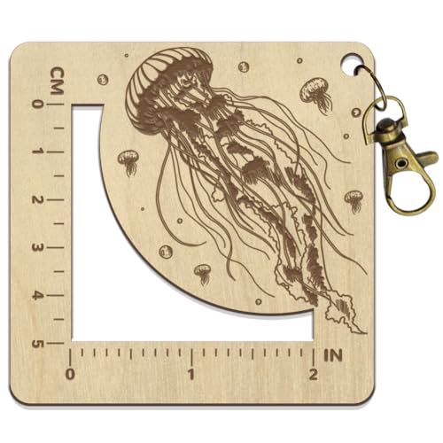 arricraft 1 Pcs hölzernes Stricknadel-Lineal, Jellyfish Pattern Spinning Messlineal Knitting Needle Gauge Ruler hohle Häkellineal mit Loch für Strickwerkzeug Maschenstopper arricraft 1 Pcs hölzernes Stricknadel-Lineal, Jellyfish Pattern Spinning Messlineal Knitting Needle Gauge Ruler hohle Häkellineal mit Loch für Strickwerkzeug Maschenstopper von arricraft