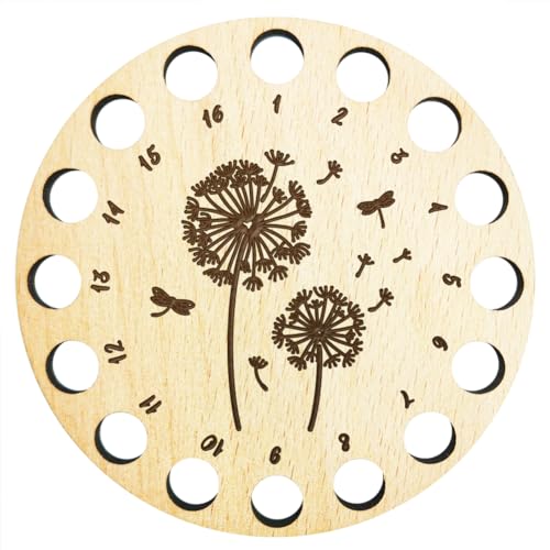 arricraft 1 Stück Holz-Kreuzstich-Garnhalter, 16-Positionen-Stickgarn-Organizer Aus Holz Mit Löwenzahnmuster, Nähgarn-Zubehör Für Kreuzstich-Häkelspulen-Nadeln von arricraft