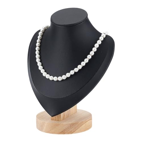 arricraft 1 x Halskettenständer für Büsten, schwarzes PU-Leder, Holz, Schmuck, Porträt, Organizer, Schaufensterpuppenhalter für Halskette, Aufbewahrung, Anhänger, Choker, Kettenhalter für Zuhause arricraft 1 x Halskettenständer für Büsten, schwarzes PU-Leder, Holz, Schmuck, Porträt, Organizer, Schaufensterpuppenhalter für Halskette, Aufbewahrung, Anhänger, Choker, Kettenhalter für Zuhause von arricraft