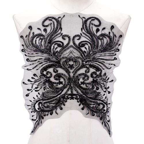 arricraft 1 x schwarze Pailletten-Applikationen, Blumenstickerei, Vintage-Stil, Perlen, Pailletten, Spitzen-Applikationen, zum Nähen, Basteln, für Kleider, Kleidung, DIY-Zubehör arricraft 1 x schwarze Pailletten-Applikationen, Blumenstickerei, Vintage-Stil, Perlen, Pailletten, Spitzen-Applikationen, zum Nähen, Basteln, für Kleider, Kleidung, DIY-Zubehör von arricraft