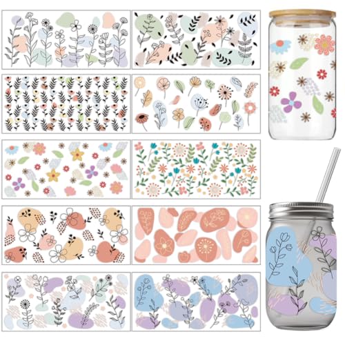 arricraft 10 Blatt UV DTF Becherfolien Für 16 OZ Glasbecher 10 Stile Bohemian Wildflowers Rub On Transfers PVC Transferaufkleber Wasserfeste Rubbelbilder Zum Selbermachen Ihrer Weihnachtsgeschenke arricraft 10 Blatt UV DTF Becherfolien Für 16 OZ Glasbecher 10 Stile Bohemian Wildflowers Rub On Transfers PVC Transferaufkleber Wasserfeste Rubbelbilder Zum Selbermachen Ihrer Weihnachtsgeschenke von arricraft