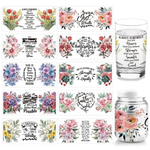 arricraft 10 Blatt UV DTF Cup Wrap 10 Stil Mit Inspirierenden Zitaten Und Blumenmuster PVC Transferaufkleber Wasserfeste Abziehbilder Zum Selbermachen Für Gläser Tassen Möbel Und Holz. arricraft 10 Blatt UV DTF Cup Wrap 10 Stil Mit Inspirierenden Zitaten Und Blumenmuster PVC Transferaufkleber Wasserfeste Abziehbilder Zum Selbermachen Für Gläser Tassen Möbel Und Holz. von arricraft